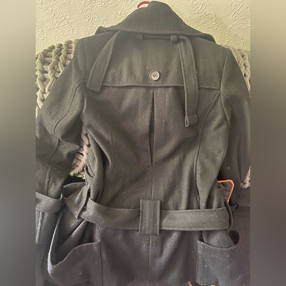 Black Womans Trench Coat - Picture 2 of 2